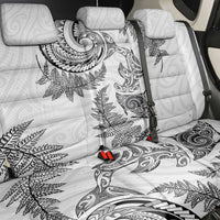 New Zealand Sea Animals with Maori Tribal Tattoo Back Car Seat Cover Shark Manta Ray with Silver Fern White LT03 - Polynesian Pride