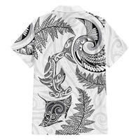 New Zealand Sea Animals with Maori Tribal Tattoo Family Matching Mermaid Dress and Hawaiian Shirt Shark Manta Ray with Silver Fern White LT03 - Polynesian Pride