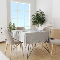 New Zealand Sea Animals with Maori Tribal Tattoo Tablecloth Shark Manta Ray with Silver Fern White LT03 - Polynesian Pride
