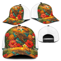 Hawaiian Turtles on Beach Classic Cap with Pineapple Tropical Plant and Lei