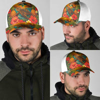Hawaiian Turtles on Beach Classic Cap with Pineapple Tropical Plant and Lei