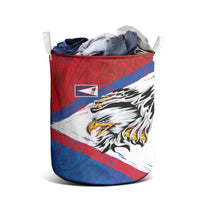 American Samoa Flag Day Laundry Basket Polynesian Art Geometric with Flag Brush Style