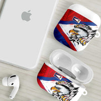 American Samoa Flag Day AirPods Case Polynesian Art Geometric with Flag Brush Style