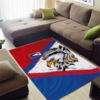 American Samoa Flag Day Area Rug Polynesian Art Geometric with Flag Brush Style