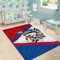 American Samoa Flag Day Area Rug Polynesian Art Geometric with Flag Brush Style