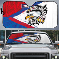 American Samoa Flag Day Auto Sun Shade Polynesian Art Geometric with Flag Brush Style
