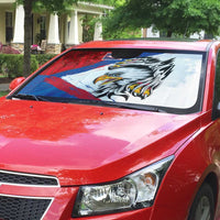 American Samoa Flag Day Auto Sun Shade Polynesian Art Geometric with Flag Brush Style