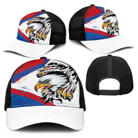 American Samoa Flag Day Baseball Net Cap Polynesian Art Geometric with Flag Brush Style