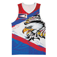 American Samoa Flag Day Basketball Jersey Polynesian Art Geometric with Flag Brush Style