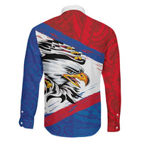 American Samoa Flag Day Family Matching Short Sleeve Bodycon Dress and Hawaiian Shirt Polynesian Art Geometric with Flag Brush Style LT03 - Polynesian Pride