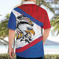 American Samoa Flag Day Hawaiian Shirt Polynesian Art Geometric with Flag Brush Style