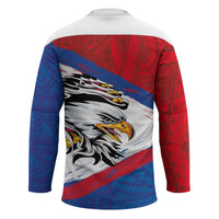 American Samoa Flag Day Hockey Jersey Polynesian Art Geometric with Flag Brush Style
