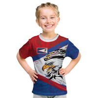 American Samoa Flag Day Kid T Shirt Polynesian Art Geometric with Flag Brush Style