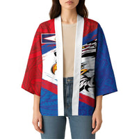 American Samoa Flag Day Kimono Polynesian Art Geometric with Flag Brush Style