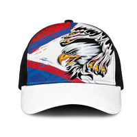 American Samoa Flag Day Mesh Trucker Cap Polynesian Art Geometric with Flag Brush Style