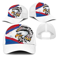 American Samoa Flag Day Mesh Trucker Cap Polynesian Art Geometric with Flag Brush Style