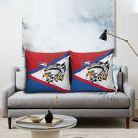 American Samoa Flag Day Pillow Cover Polynesian Art Geometric with Flag Brush Style