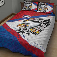 American Samoa Flag Day Quilt Bed Set Polynesian Art Geometric with Flag Brush Style
