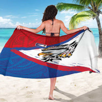 American Samoa Flag Day Sarong Polynesian Art Geometric with Flag Brush Style