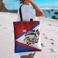 American Samoa Flag Day Tote Bag Polynesian Art Geometric with Flag Brush Style