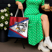 American Samoa Flag Day Tote Bag Polynesian Art Geometric with Flag Brush Style
