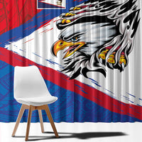 American Samoa Flag Day Window Curtain Polynesian Art Geometric with Flag Brush Style