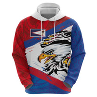 American Samoa Flag Day Zip Hoodie Polynesian Art Geometric with Flag Brush Style