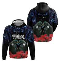 New Zealand Maori Matariki Zip Hoodie Hongi Tui Bird Pohutukawa and Polynesia Tribal LT03 - Polynesian Pride