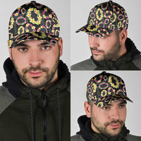Hawaiian Kakau Tattoo Leis and Palaka Pattern Classic Cap Traditional Aloha Tribal Black Color