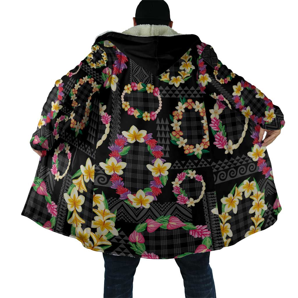 Hawaiian Kakau Tattoo Leis and Palaka Pattern Cloak Traditional Aloha Tribal Black Color