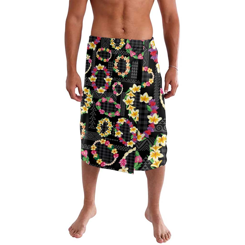 Hawaiian Kakau Tattoo Leis and Palaka Pattern Lavalava Traditional Aloha Tribal Black Color