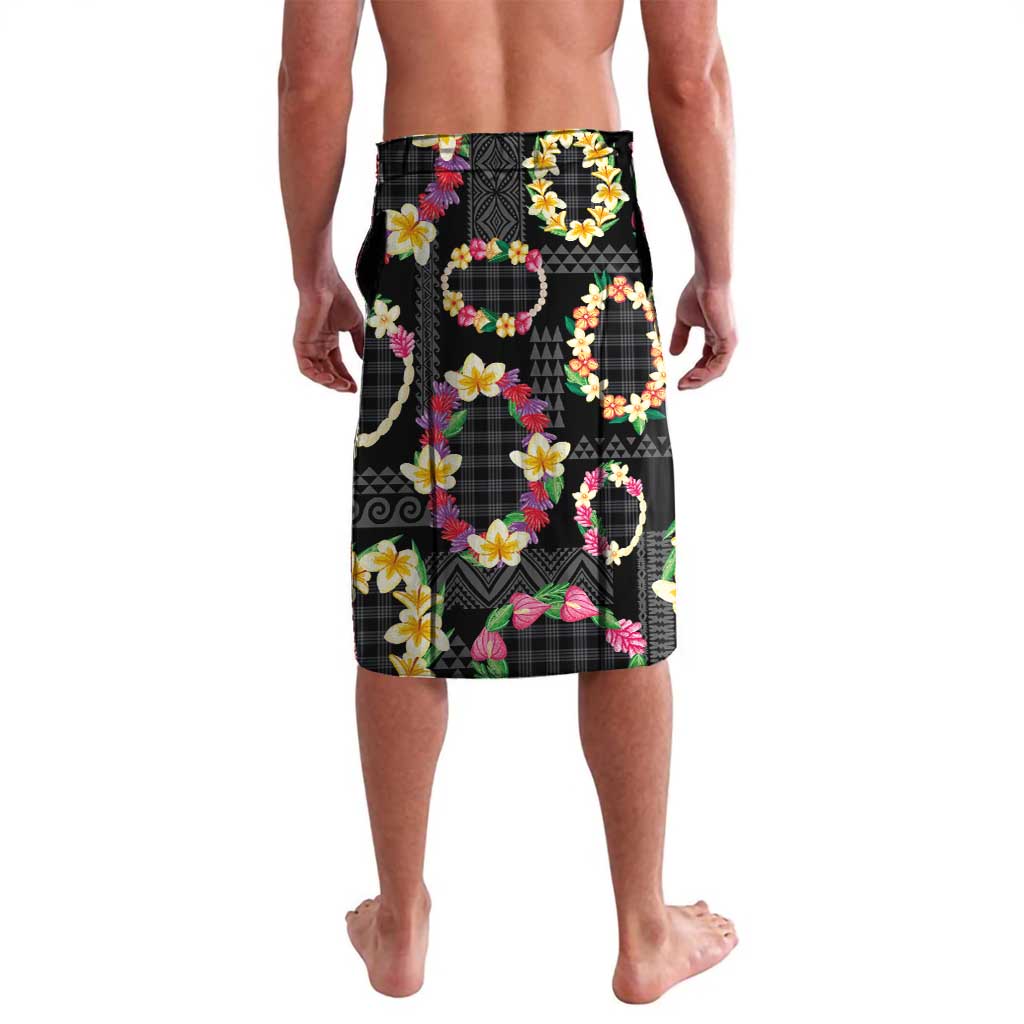 Hawaiian Kakau Tattoo Leis and Palaka Pattern Lavalava Traditional Aloha Tribal Black Color