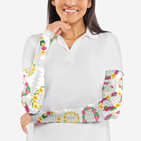 Hawaiian Kakau Tattoo Leis and Palaka Pattern Arm Sleeves Traditional Aloha Tribal White Color