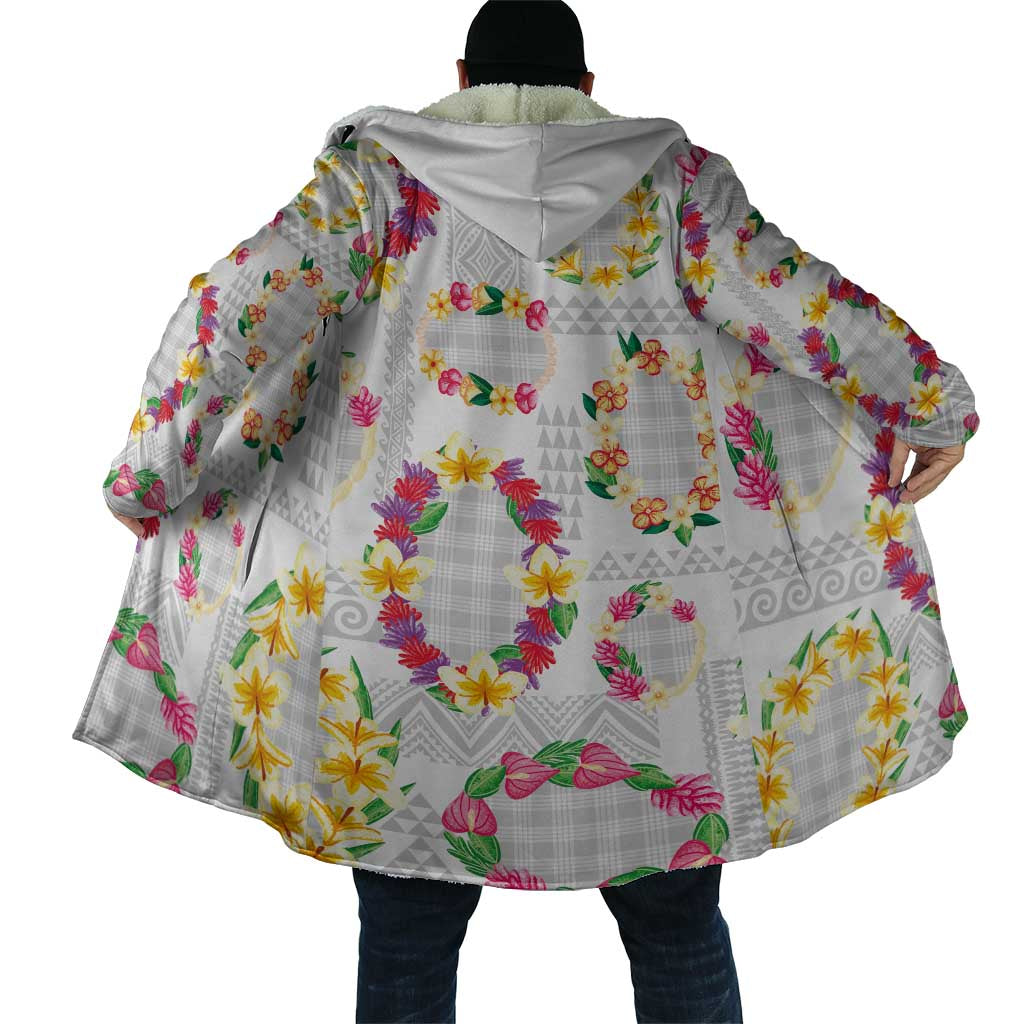 Hawaiian Kakau Tattoo Leis and Palaka Pattern Cloak Traditional Aloha Tribal White Color