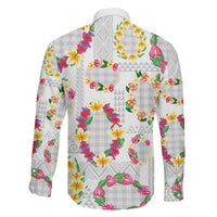 Hawaiian Kakau Tattoo Leis and Palaka Pattern Family Matching Puletasi and Hawaiian Shirt Traditional Aloha Tribal White Color LT03 - Polynesian Pride
