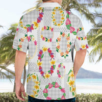 Hawaiian Kakau Tattoo Leis and Palaka Pattern Hawaiian Shirt Traditional Aloha Tribal White Color