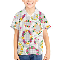 Hawaiian Kakau Tattoo Leis and Palaka Pattern Hawaiian Shirt Traditional Aloha Tribal White Color