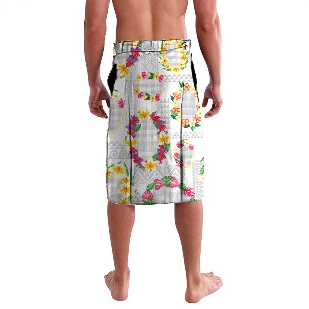 Hawaiian Kakau Tattoo Leis and Palaka Pattern Lavalava Traditional Aloha Tribal White Color