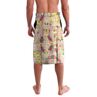 Hawaiian Kakau Tattoo Leis and Palaka Pattern Lavalava Traditional Aloha Tribal Beige Color