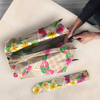 Hawaiian Kakau Tattoo Leis and Palaka Pattern Umbrella Traditional Aloha Tribal Beige Color