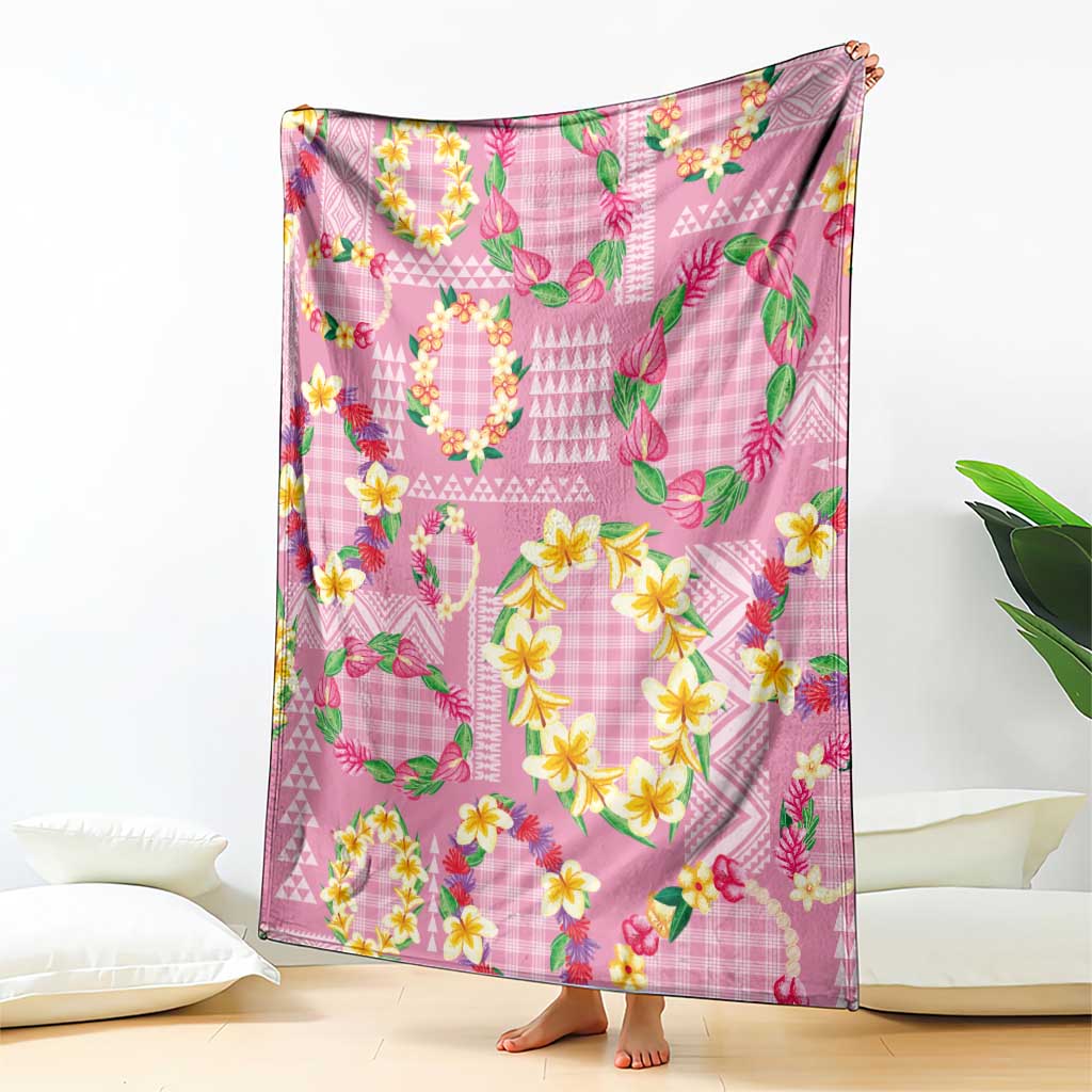 Hawaiian Leis Blanket Kakau Tattoos and Palaka Pastel Pink Color