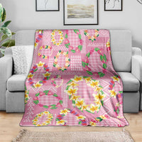 Hawaiian Leis Blanket Kakau Tattoos and Palaka Pastel Pink Color