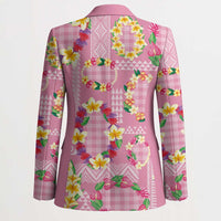 Hawaiian Leis Blazer Kakau Tattoos and Palaka Pastel Pink Color