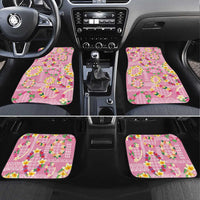 Hawaiian Leis Car Mats Kakau Tattoos and Palaka Pastel Pink Color