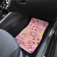 Hawaiian Leis Car Mats Kakau Tattoos and Palaka Pastel Pink Color
