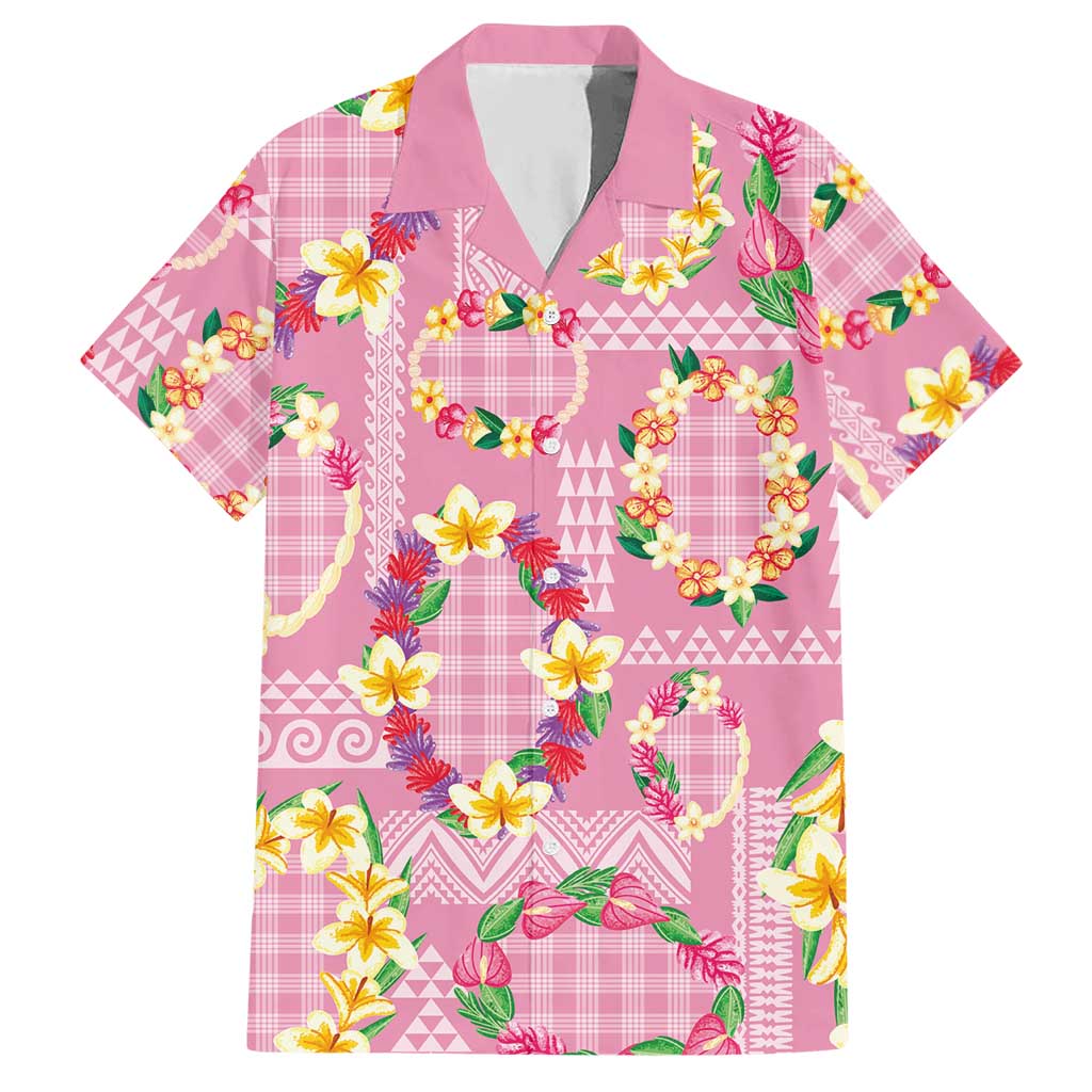 Hawaiian Leis Hawaiian Shirt Kakau Tattoos and Palaka Pastel Pink Color
