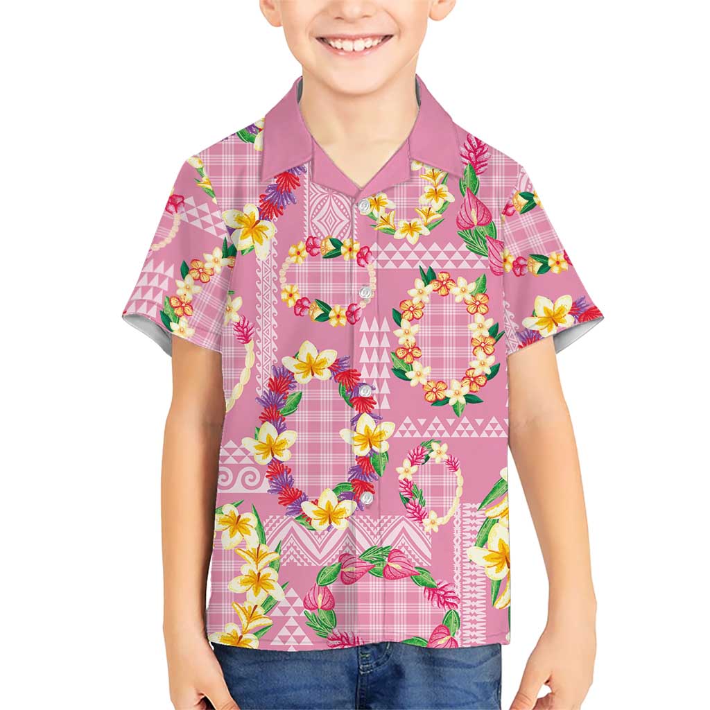 Hawaiian Leis Kid Hawaiian Shirt Kakau Tattoos and Palaka Pastel Pink Color