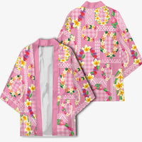 Hawaiian Leis Kimono Kakau Tattoos and Palaka Pastel Pink Color