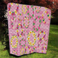 Hawaiian Leis Quilt Kakau Tattoos and Palaka Pastel Pink Color