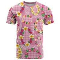 Hawaiian Leis T Shirt Kakau Tattoos and Palaka Pastel Pink Color